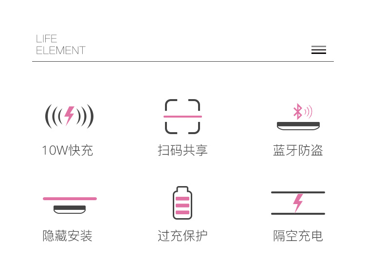 遠距離共享無線充電器T8共享、防盜功能